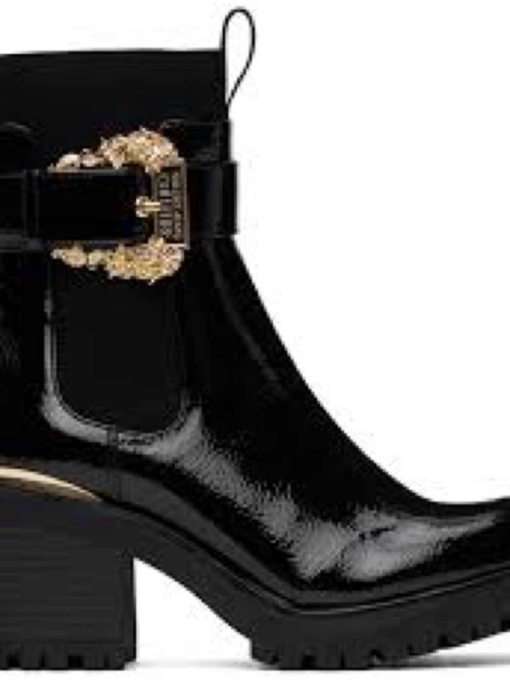 VERSACE JEANS COUTURE Black Mia Buckle Ankle Boots 10W